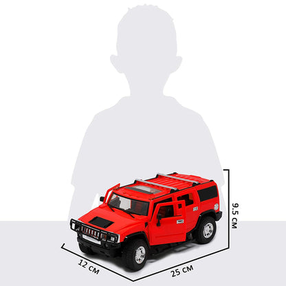 White Whale Scale Rechargeable R/C H2 Hummer with Opening Doors & Glowing Headlights.