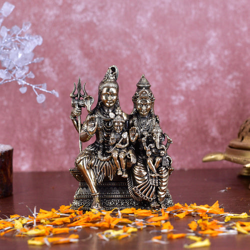 White Whale Superfine Brass Hindu God Shiv Parivar Bhagwan Shiv Parivar Idol Statue Murti