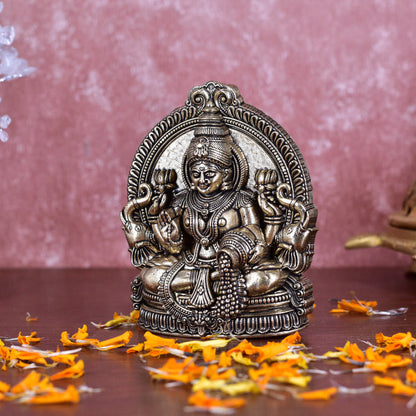 White Whale Superfine Brass Lakshmi Idol Hindu Laxmi Goddess Statue Home Office Showpiece Decor