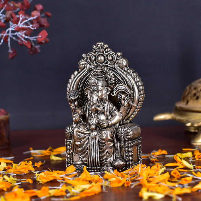 White Whale Superfine Lord Ganesha Brass Statue Hindu Religious Sitting Lord Ganesha  Sculpture Figurine Ideal for Gift & Home Decor