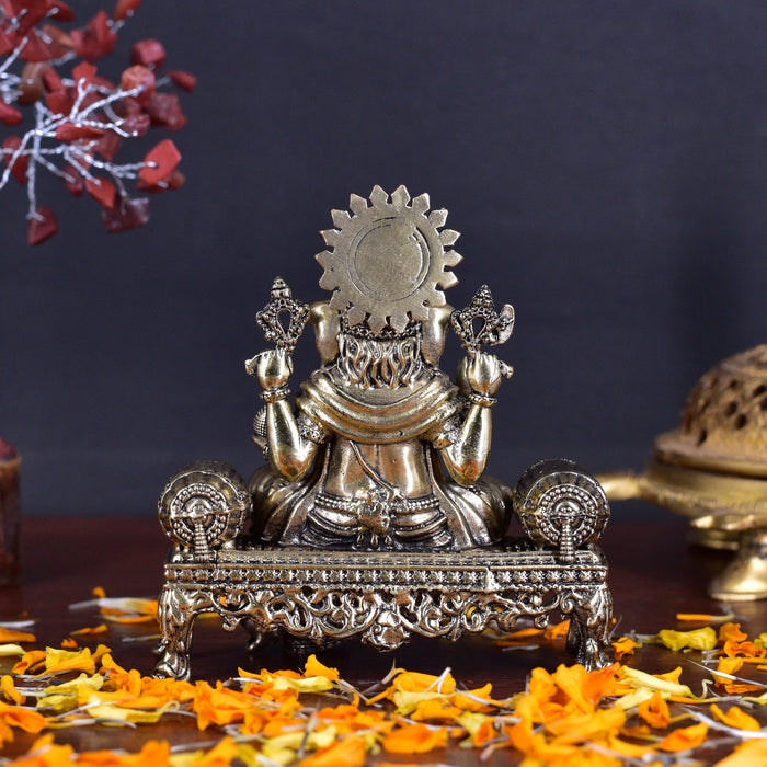 White Whale Superfine Lord Ganesha Brass Statue Hindu Religious Sitting Lord Ganesha  Sculpture Figurine Ideal for Gift & Home Decor