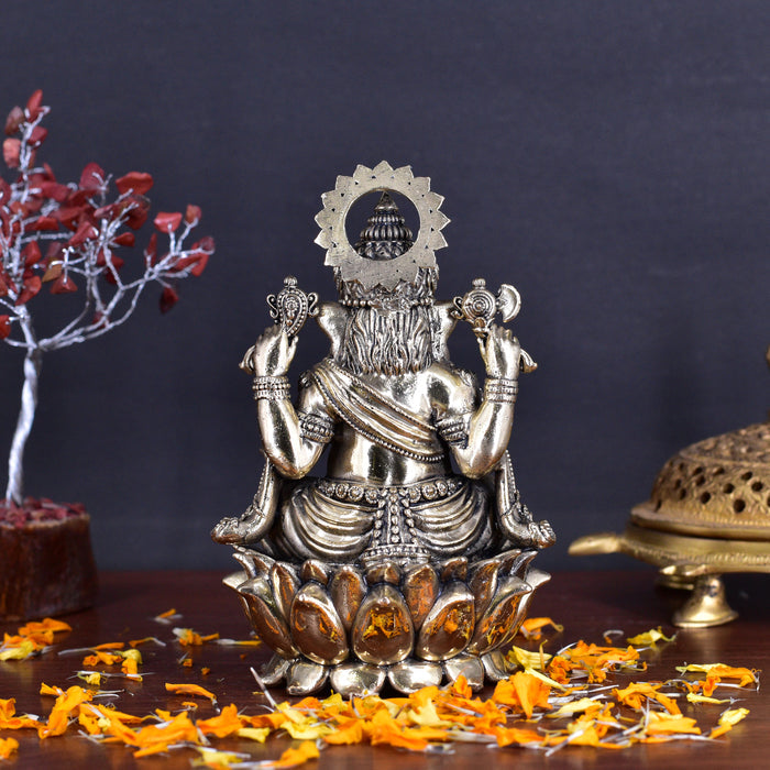 White Whale Superfine Lord Ganesha Brass Statue Hindu Religious Sitting Lord Ganesha  Sculpture Figurine Ideal for Gift & Home Decor