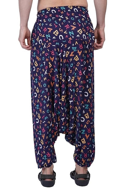 Whitewhale Men Women Rayon twill Printed Harem Pants Pockets Yoga Trousers Hippie