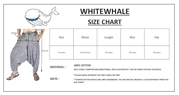Whitewhale Mens Cotton Stripe Harem Pants Pockets Yoga Trousers Hippie
ple T-Shirt