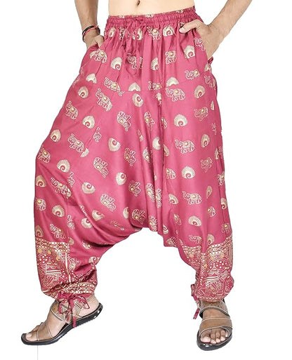 Whitewhale Mens Women Rayon Printed Harem Pants Pockets Yoga Trousers Hippie