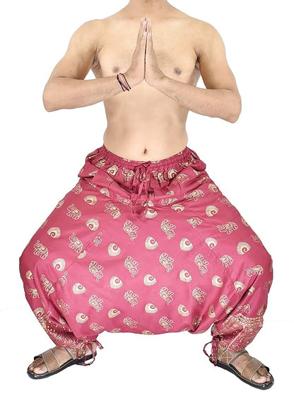 Whitewhale Mens Women Rayon Printed Harem Pants Pockets Yoga Trousers Hippie