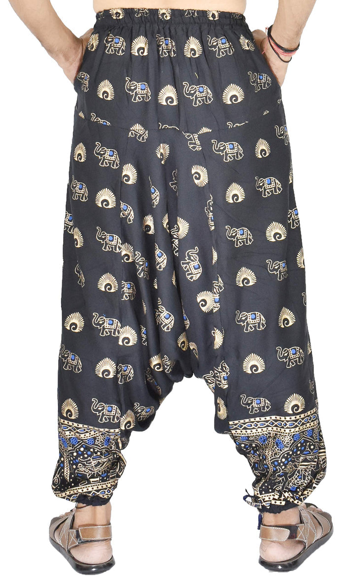 Whitewhale Mens Women Rayon Printed Harem Pants Pockets Yoga Trousers Hippie