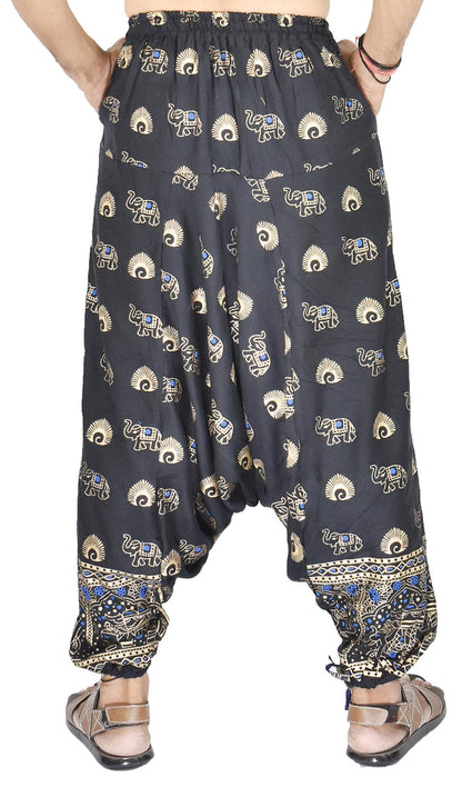 Whitewhale Mens Women Rayon Printed Harem Pants Pockets Yoga Trousers Hippie