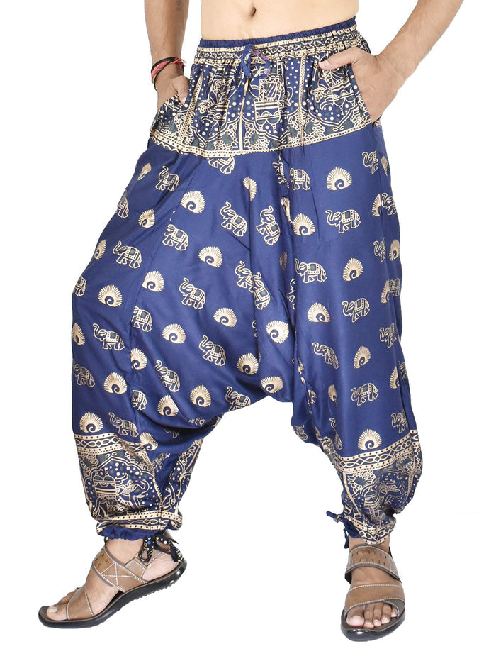 Whitewhale Mens Women Rayon Printed Harem Pants Pockets Yoga Trousers Hippie