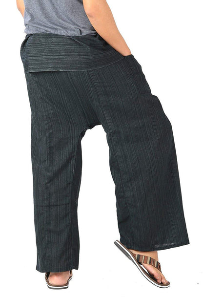 Whitewhale Stripe Cotton Fisherman Pants Casual Hippie Dance Tai Chi Yoga Pants