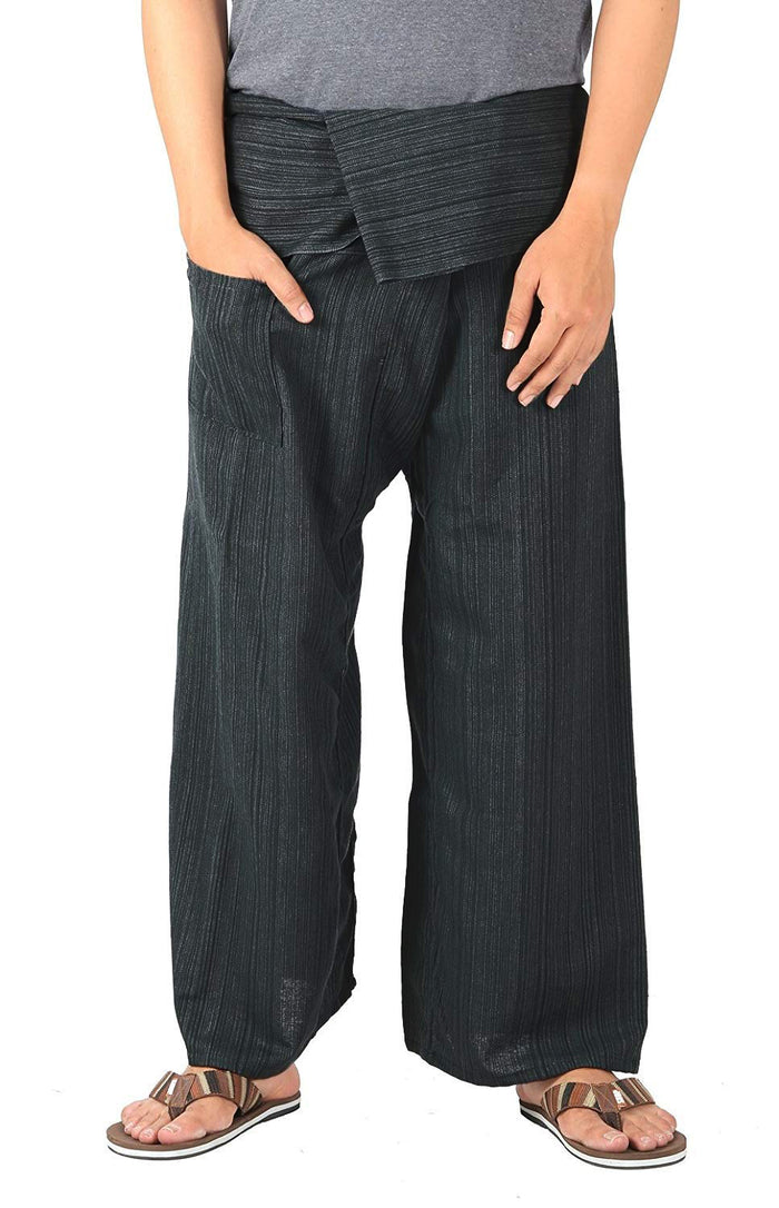Whitewhale Stripe Cotton Fisherman Pants Casual Hippie Dance Tai Chi Yoga Pants