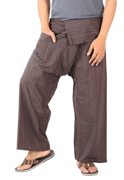 Whitewhale Stripe Cotton Fisherman Pants Casual Hippie Dance Tai Chi Yoga Pants