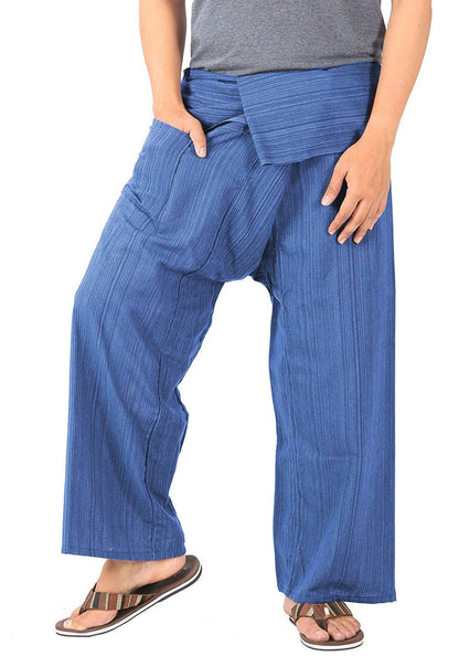 Whitewhale Stripe Cotton Fisherman Pants Casual Hippie Dance Tai Chi Yoga Pants