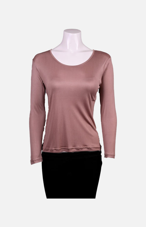 Willy Long Sleeves Round Neck Thick Fabric Silk Ladies Spencer- Skin