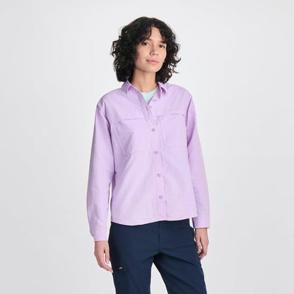 Women's Long-Sleeve Rainier Ripstop Shirt-Lavender-Regular-C1