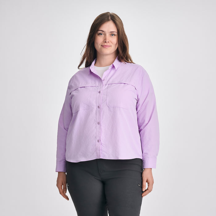 Women's Long-Sleeve Rainier Ripstop Shirt-Lavender-Plus-C1