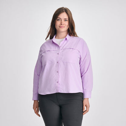 Women's Long-Sleeve Rainier Ripstop Shirt-Lavender-Plus-C1