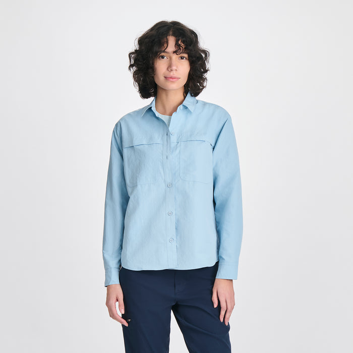 Women's Long-Sleeve Rainier Ripstop Shirt-Slate Blue-3