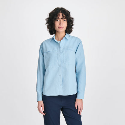 Women's Long-Sleeve Rainier Ripstop Shirt-Slate Blue-3