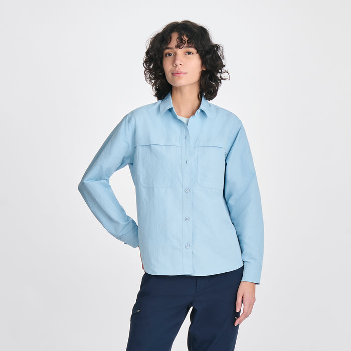 Women's Long-Sleeve Rainier Ripstop Shirt-Slate Blue-5