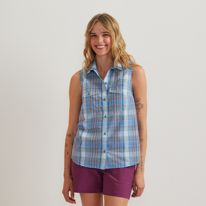 Women's Sleeveless Mountain Shirt 3.0 - Print-Patina-Regular-C1