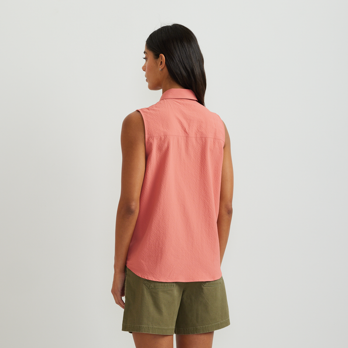 Women's Sleeveless Mountain Shirt 3.0 - Solid-Tangelo-Regular-F1
