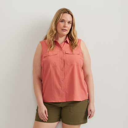 Women's Sleeveless Mountain Shirt 3.0 - Solid-Tangelo-Plus-C1