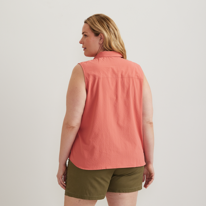Women's Sleeveless Mountain Shirt 3.0 - Solid-Tangelo-Plus-F1