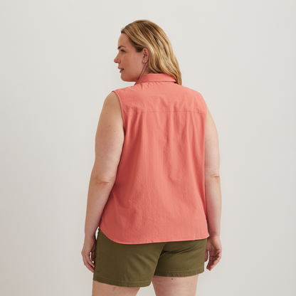Women's Sleeveless Mountain Shirt 3.0 - Solid-Tangelo-Plus-F1