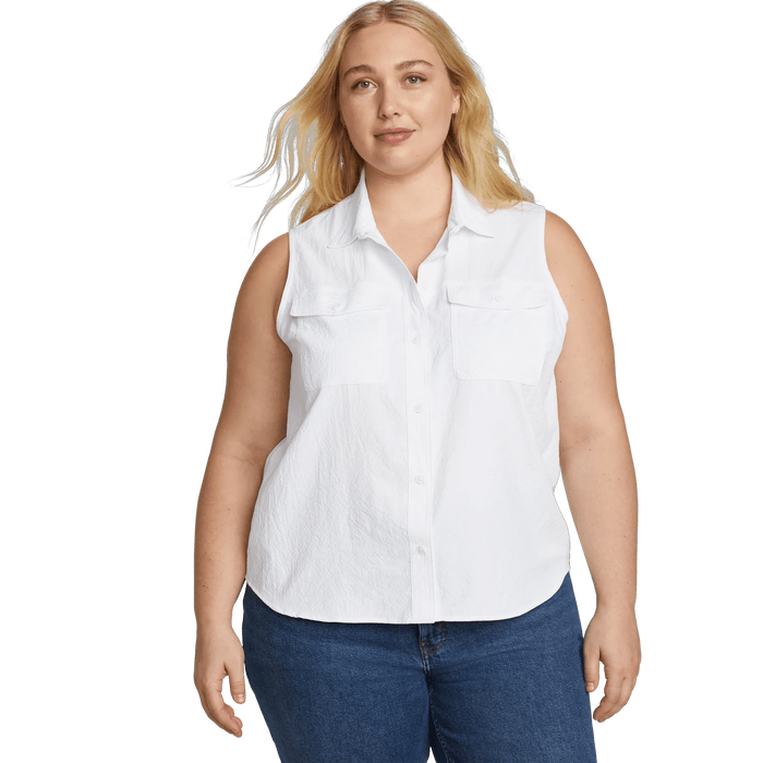 Women's Sleeveless Mountain Shirt 3.0 - Solid-White-Plus-28