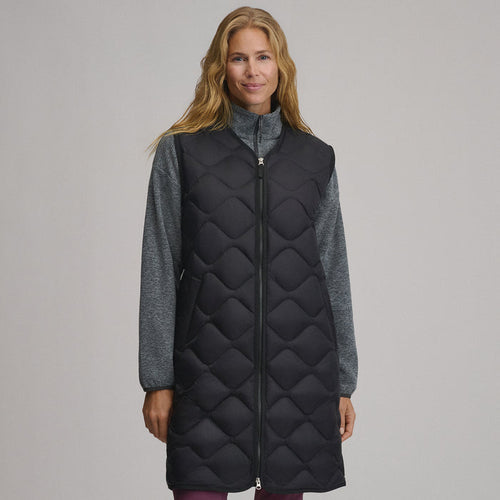 Women's Shaw Long Down Vest-Black-1