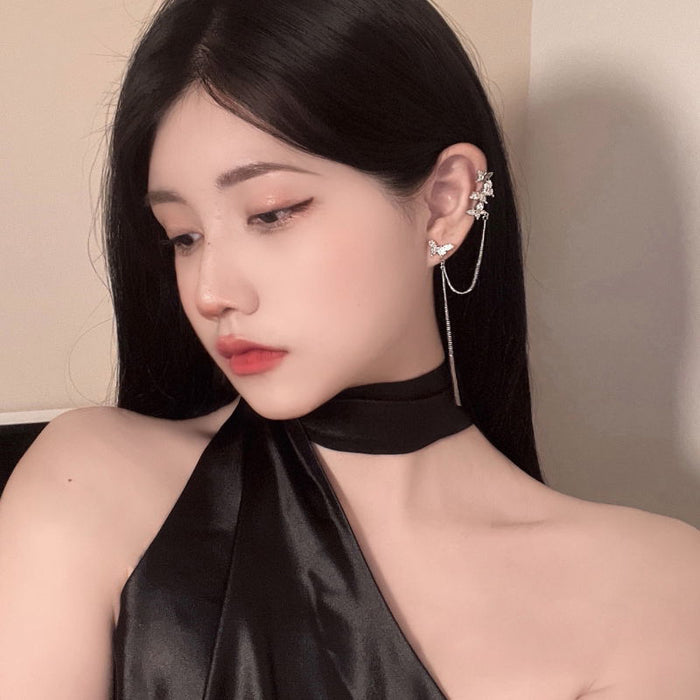 Women's Temperament Butterfly Long Tassel Ear Cuff