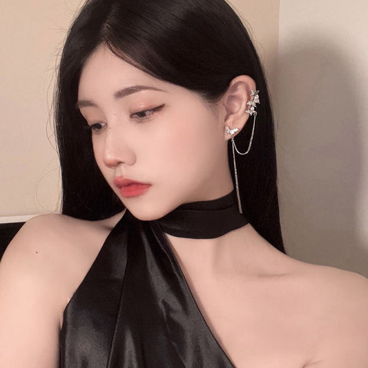 Women's Temperament Butterfly Long Tassel Ear Cuff