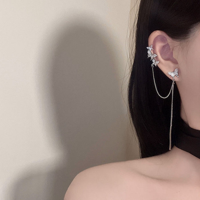 Women's Temperament Butterfly Long Tassel Ear Cuff