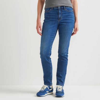 Women's Venture Stretch Fleece-Lined Slim Straight Leg Jeans-Lake-Regular-1
