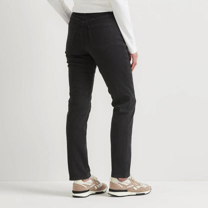 Women's Venture Stretch Fleece-Lined Slim Straight Leg Jeans-Black-Regular-3