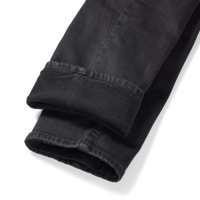 Women's Venture Stretch Fleece-Lined Slim Straight Leg Jeans-Black-Regular-5