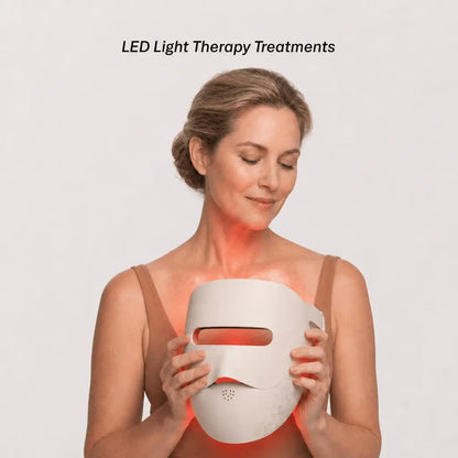 Close-up of wondear 3D anti-aging light therapy mask using red and near-infrared LEDs for skincare