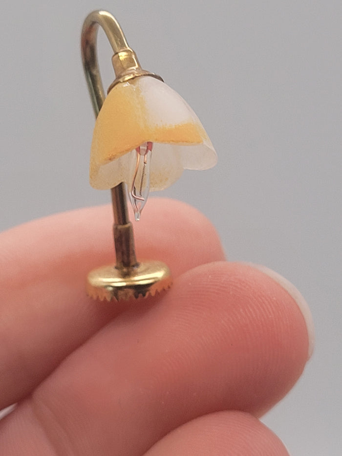Yellow "Frosted Glass" Flower Shaped Lamp by Lighting Bug