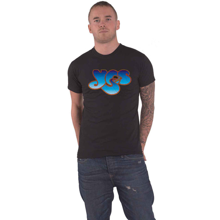 YES - CLASSIC BLUE LOGO - T-Shirt Black