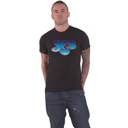 YES - CLASSIC BLUE LOGO - T-Shirt Black