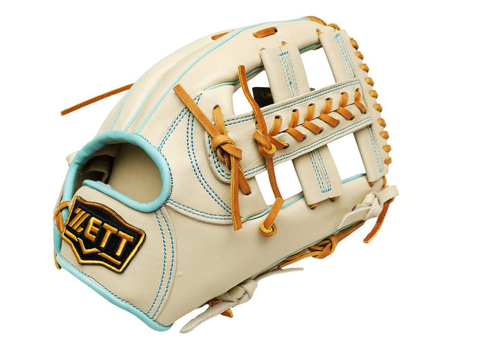 ZETT Pro Model Elite 12 inch Infielder Glove - Beige/Skyblue