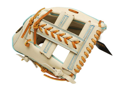 ZETT Pro Model Elite 12 inch Infielder Glove - Beige/Skyblue