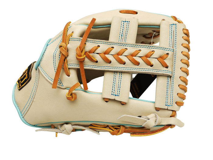 ZETT Pro Model Elite 12 inch Infielder Glove - Beige/Skyblue