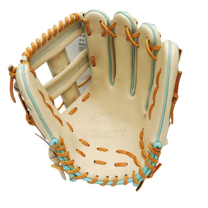 ZETT Pro Model Elite 12 inch Infielder Glove - Beige/Skyblue